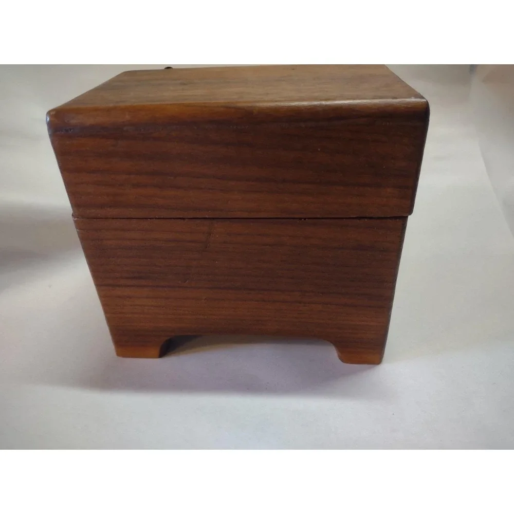 Vintage Wooden Recipe Box No Recipes Thick Wood Country Kitchen Decor